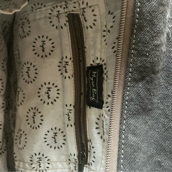 Myra Bag THE ARIZONA backpack purse upcycled leather hair on canvas - Picture 10 of 11